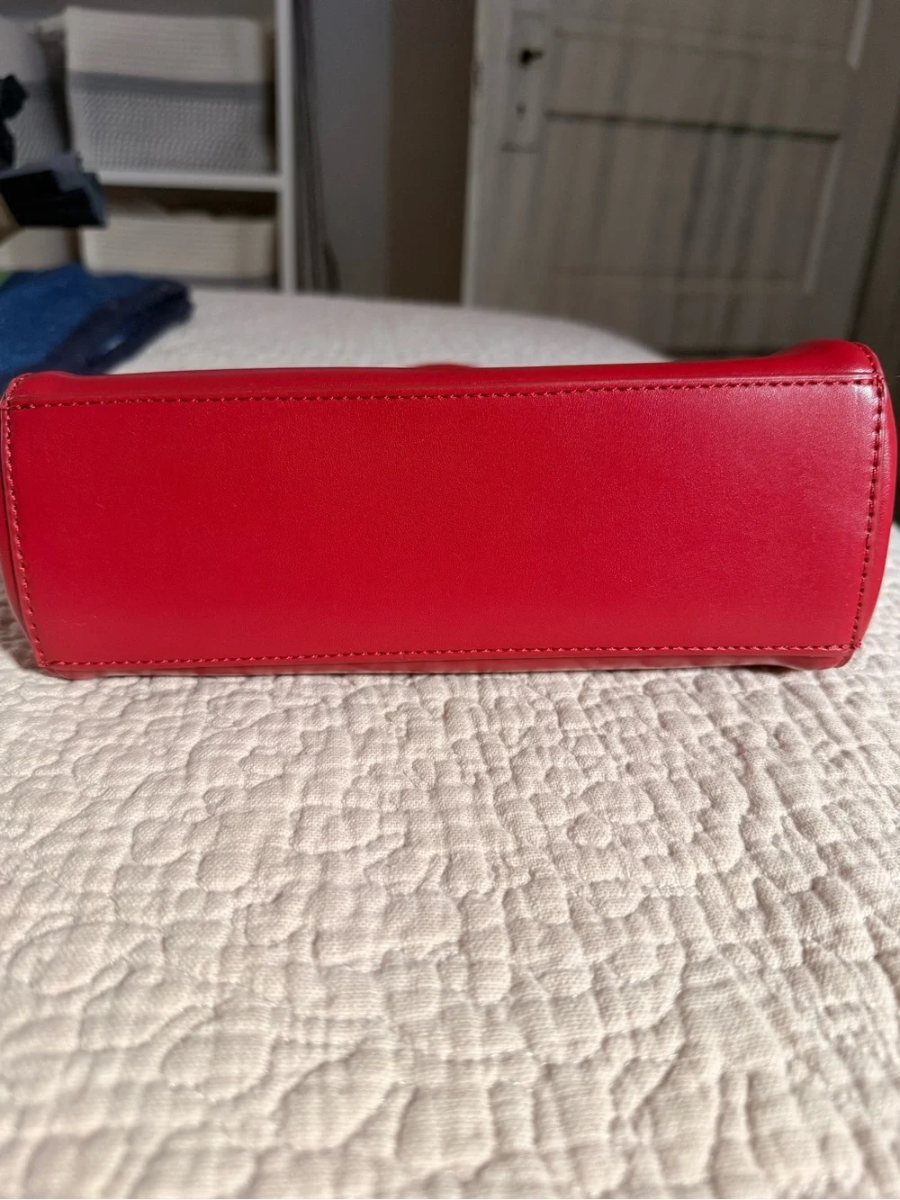 Red Leather Top-Handle Women's Bag